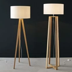 Maisons Du Monde Lampadaires Lampadaire Trépied En Frêne Avec Abat-jour En Coton Blanc H156 -Luminaires Soldes 2022 lampadaire trepied en frene avec abat jour en coton blanc h156 1000 11 1 154694 8