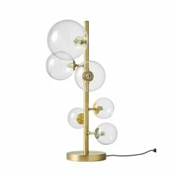 Maisons Du Monde Lampes à Poser Lampe 6 Globes En Verre Et Métal Doré