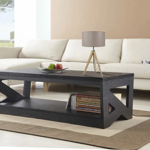 Tosel Lampes à Poser Lampe A Poser Bois Naturel Et Taupe 7 Tosel Lampes à Poser Lampe A Poser Bois Naturel Et Taupe – Image 5