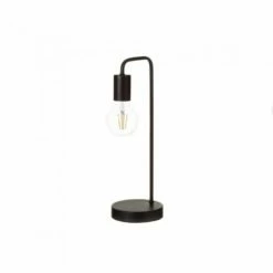 Wadiga Lampes à Poser Lampe à Poser Courbée En Bois Et Métal Noir H41cm