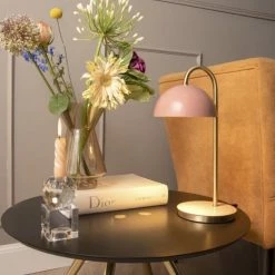 Present Time Lampes à Poser Lampe à Poser Dome Métal Rose -Luminaires Soldes 2022 lampe a poser dome metal rose 4