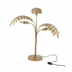 Meubles & Design Lampes à Poser Lampe à Poser Doré Palmier