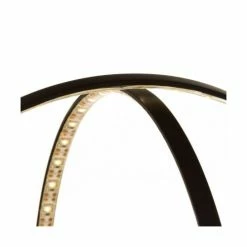 Wadiga Lampes à Poser Lampe à Poser Double Cercle Lumineux Led Métal Noir -Luminaires Soldes 2022 lampe a poser double cercle lumineux led metal noir 2