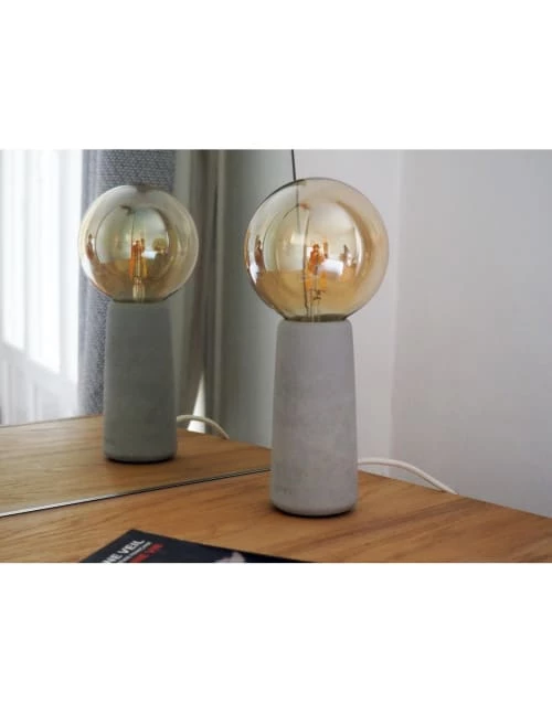 Gone's Lampes à Poser Lampe à Poser En Béton Avec Ampoule Style Edison 4 Gone's Lampes à Poser Lampe à Poser En Béton Avec Ampoule Style Edison – Image 2