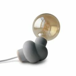 Gone's Lampes à Poser Lampe à Poser En Béton Et Bois Cordon Noir Ampoule LED Edison -Luminaires Soldes 2022 lampe a poser en beton et bois cordon blanc ampoule led edison