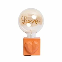 Junny Lampes à Poser Lampe à Poser En Béton Orange Avec Son Ampoule à Message -Luminaires Soldes 2022 lampe a poser en beton orange avec son ampoule a message 3