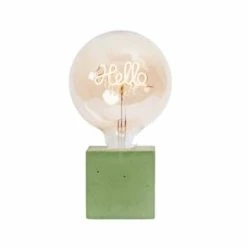 Junny Lampes à Poser Lampe à Poser En Béton Beige Avec Son Ampoule à Message -Luminaires Soldes 2022 lampe a poser en beton vert avec son ampoule a message 1