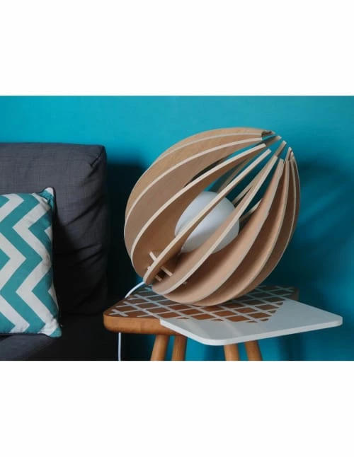 Gone's Lampes à Poser Lampe à Poser En Bois Avec Fil Blanc Sans Ampoule 4 Gone's Lampes à Poser Lampe à Poser En Bois Avec Fil Blanc Sans Ampoule – Image 2