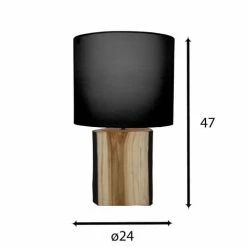 Pirouette Paris Lampes à Poser Lampe à Poser En Bois De Suar Abat-jour Noir -Luminaires Soldes 2022 lampe a poser en bois de suar abat jour noir 3