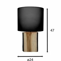 Pirouette Paris Lampes à Poser Lampe à Poser En Bois De Suar Abat-jour Noir -Luminaires Soldes 2022 lampe a poser en bois de suar abat jour noir 4