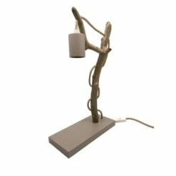 Coc'art Lampes à Poser Lampe à Poser En Bois Recyclé Gris -Luminaires Soldes 2022 lampe a poser en bois recycle taupe 5