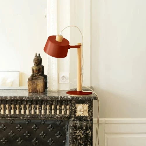 DIZY Design Lampes à Poser Lampe à Poser En Chêne Et Métal Terracotta 4 DIZY Design Lampes à Poser Lampe à Poser En Chêne Et Métal Terracotta – Image 2