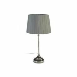 Wadiga Lampes à Poser Lampe à Poser En Métal Argenté Et Abat-jour Blanc H45cm -Luminaires Soldes 2022 lampe a poser en metal argente et abat jour gris h45cm