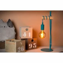 J&Kids Lampes à Poser Lampe à Poser En Métal Bleu Ø 15 Cm -Luminaires Soldes 2022 lampe a poser en metal bleu oe 15 cm 4