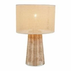 Jardideco Lampes à Poser Lampe à Poser En Rotin -Luminaires Soldes 2022 lampe a poser en rotin 1