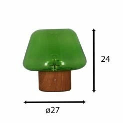 Pirouette Paris Lampes à Poser Lampe à Poser En Verre Base En Métal Effet Bois -Luminaires Soldes 2022 lampe a poser en verre base en metal effet bois 3