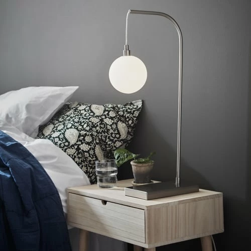 Markslöjd Lampes à Poser Lampe à Poser Métal Argent/verre Opalin H60cm 6 Markslöjd Lampes à Poser Lampe à Poser Métal Argent/verre Opalin H60cm – Image 4