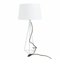 Zago Lampes à Poser Lampe à Poser Métal Et Tissu Blanc