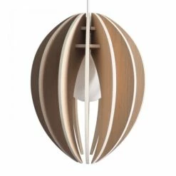 Gone's Suspensions Lampe à Suspendre En Bois Cordon Blanc Sans Ampoule