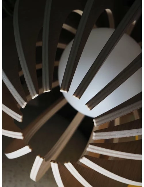 Gone's Suspensions Lampe à Suspendre En Bois Cordon Noir Sans Ampoule 4 Gone's Suspensions Lampe à Suspendre En Bois Cordon Noir Sans Ampoule – Image 2