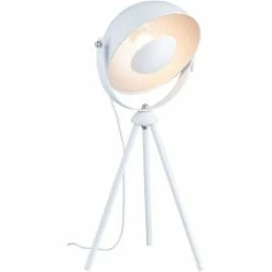 ATHM DESIGN Lampes à Poser Lampe Abat Jour Blanc Et Pieds Métal -Luminaires Soldes 2022 lampe abat jour blanc et pieds metal 3