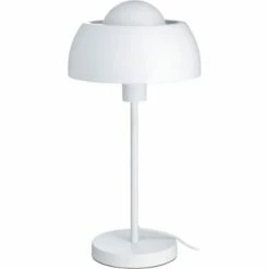 ATHM DESIGN Lampes à Poser Lampe Abat Jour Et Pied Métal Blanc -Luminaires Soldes 2022 lampe abat jour et pied metal blanc 3