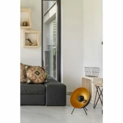 ATHM DESIGN Lampes à Poser Lampe Abat Jour Et Pied Métal Noir -Luminaires Soldes 2022 lampe abat jour et pied metal noir 2