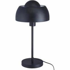 ATHM DESIGN Lampes à Poser Lampe Abat Jour Et Pied Métal Noir