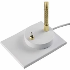 ATHM DESIGN Lampes à Poser Lampe Abat Jour Métal Et Pied Blanc -Luminaires Soldes 2022 lampe abat jour metal et pied blanc 3