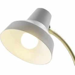 ATHM DESIGN Lampes à Poser Lampe Abat Jour Métal Et Pied Blanc -Luminaires Soldes 2022 lampe abat jour metal et pied blanc 4