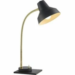 ATHM DESIGN Lampes à Poser Lampe Abat Jour Métal Et Pied Noir -Luminaires Soldes 2022 lampe abat jour metal et pied noir 2