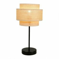 Jardideco Lampes à Poser Lampe Abat-jour Papier Rotin 3 Niveaux -Luminaires Soldes 2022 lampe abat jour papier rotin 3 niveaux 2