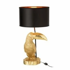 Meubles & Design Lampes à Poser Lampe Art Déco Forme Toucan Résine Doré -Luminaires Soldes 2022 lampe art deco forme toucan resine dore 2