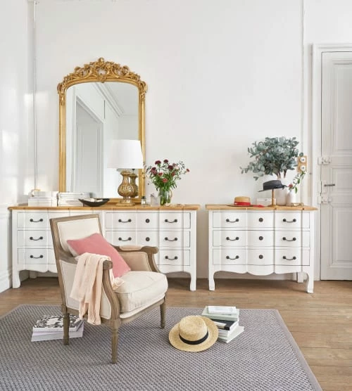 Maisons Du Monde Lampes à Poser Lampe Classique Sculptée Doré Vieilli Et Coton Blanc 5 Maisons Du Monde Lampes à Poser Lampe Classique Sculptée Doré Vieilli Et Coton Blanc – Image 3