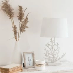 Maisons Du Monde Lampes à Poser Lampe Corail Et Abat-jour Blancs -Luminaires Soldes 2022 lampe corail et abat jour blancs 1000 14 38 178429 2