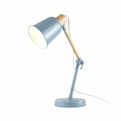 Maisons Du Monde Lampes De Chevet Enfant Lampe De Bureau En Métal Bleu Et Hévéa -Luminaires Soldes 2022 lampe de bureau en metal bleu et hevea 1000 5 20 181650 3