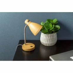 Leitmotiv Lampes à Poser Lampe De Bureau En Métal New Study Jaune Moutarde -Luminaires Soldes 2022 lampe de bureau en metal new study jaune moutarde 1