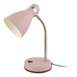 Leitmotiv Lampes à Poser Lampe De Bureau En Métal New Study Vert Mousse -Luminaires Soldes 2022 lampe de bureau en metal new study rose poudre 1
