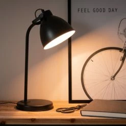 Maisons Du Monde Lampes à Poser Lampe De Bureau En Métal Noir -Luminaires Soldes 2022 lampe de bureau en metal noir 1000 1 40 224146 4