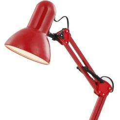 Globo Lampes à Poser Lampe De Bureau En Métal Rouge -Luminaires Soldes 2022 lampe de bureau en metal rouge 3