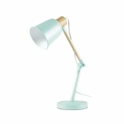 Maisons Du Monde Lampes De Chevet Enfant Lampe De Bureau En Métal Vert Et Hévéa -Luminaires Soldes 2022 lampe de bureau en metal vert et hevea 1000 8 23 181653 2