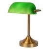Lucide Lampes à Poser Lampe De Bureau Métal Et Verre Vert Bronze H30cm 2 Lucide Lampes à Poser Lampe De Bureau Métal Et Verre Vert Bronze H30cm -Luminaires Soldes 2022 lampe de bureau metal et verre vert bronze h30cm