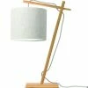 Good & Mojo Lampes à Poser Lampe De Table Bambou/lin H46cm -Luminaires Soldes 2022 lampe de table bambou lin h46cm