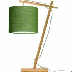 Good & Mojo Lampes à Poser Lampe De Table Bambou/lin Vert H46cm