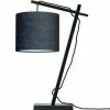 Good & Mojo Lampes à Poser Lampe De Table Bambou Noir/lin H46cm -Luminaires Soldes 2022 lampe de table bambou noir lin h46cm 6