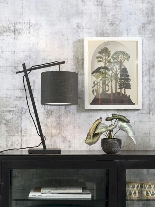 Good & Mojo Lampes à Poser Lampe De Table Bambou Noir/lin H46cm 4 Good & Mojo Lampes à Poser Lampe De Table Bambou Noir/lin H46cm – Image 2