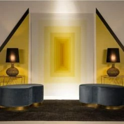 Thai Natura Lampes à Poser Lampe De Table Design Couleur Dorée -Luminaires Soldes 2022 lampe de table design couleur doree 2