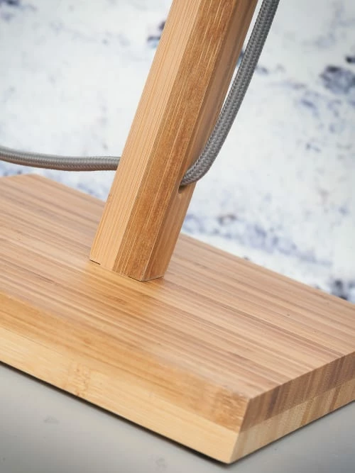 Good & Mojo Lampes à Poser Lampe De Table En Bambou Abat-jour En Lin Bleu Denim, H. 59cm 5 Good & Mojo Lampes à Poser Lampe De Table En Bambou Abat-jour En Lin Bleu Denim, H. 59cm – Image 3