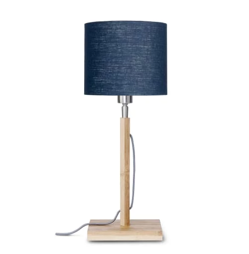 Good & Mojo Lampes à Poser Lampe De Table En Bambou Abat-jour En Lin Bleu Denim, H. 59cm 8 Good & Mojo Lampes à Poser Lampe De Table En Bambou Abat-jour En Lin Bleu Denim, H. 59cm – Image 6