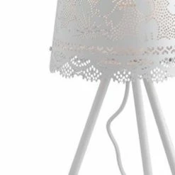 Keria Lampes à Poser Lampe De Table En Métal Blanc -Luminaires Soldes 2022 lampe de table en metal blanc 2